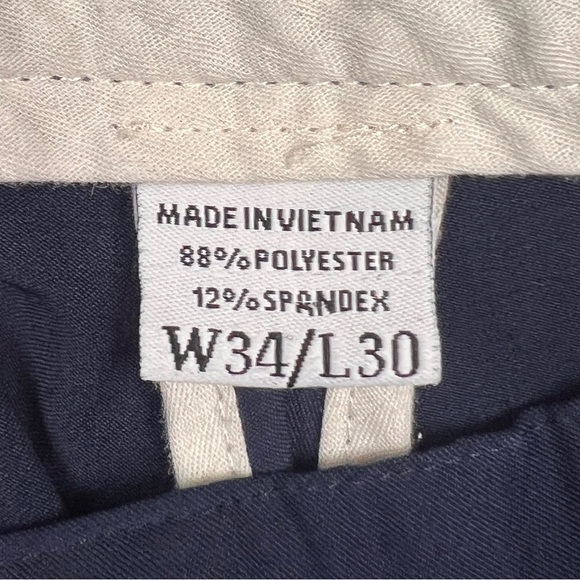 FootJoy FJ Golf Pants Mens 34x30 Navy Blue Performance Stretch Straight Leg - Picture 8 of 13